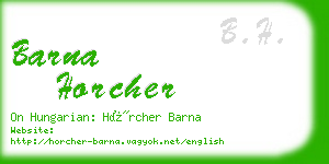 barna horcher business card